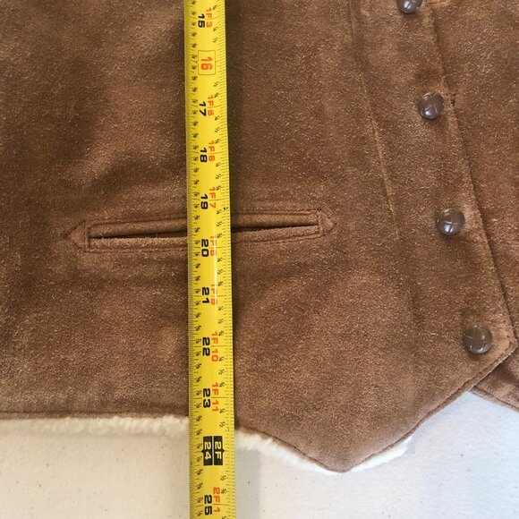 Adler Leather Manufacturing Co Vintage Size 42 Suede Sherpa Lined Vest Jacket - Picture 10 of 15
